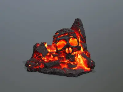 Skull Rock Low-poly 3D model 8