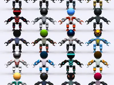 3DRT - Chibii-robot-10 Low-poly 3D model