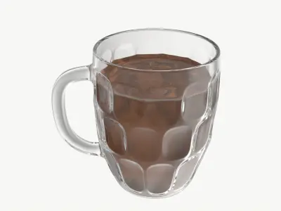Beer mug with foam 03 3D model