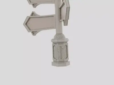 Fantasy Wooden Market Signpost for 3D print 3D model