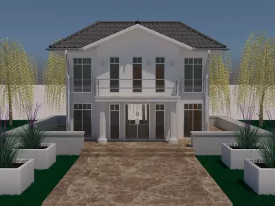 Large modern luxurious house 3D model