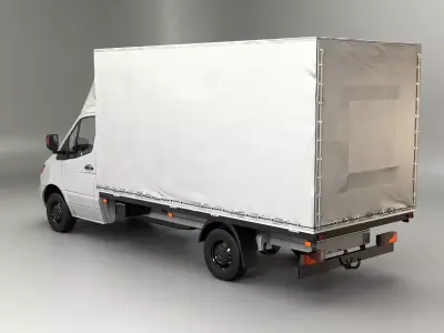 Modern Curtain Tautliner Van 3D model