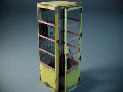 Phone booth PBR Low-poly 3D model
