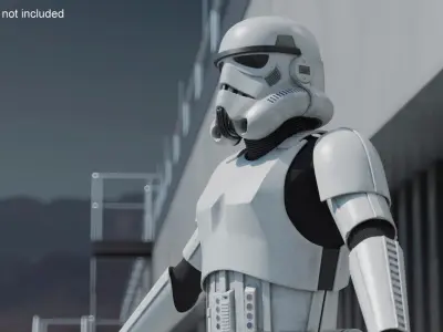  Star Wars Imperial Stormtrooper and Blaster Dirty A-Pose 