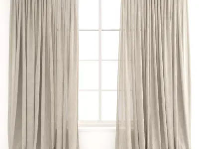 Curtains 49 Linen 3D model