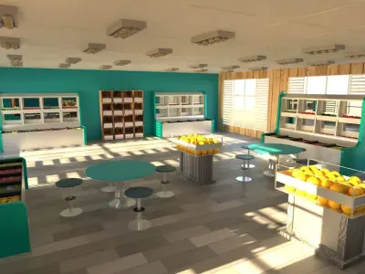 Greengrocer Store  Low-poly 3D model