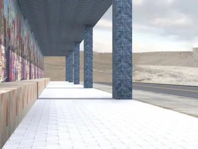 Bus stop Low-poly 3D model