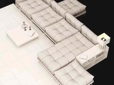Big modern sofa 3D model