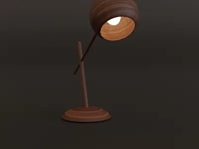 Wooden Table Lamp Free low-poly 3D model