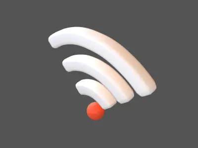 Wifi Symbol v3 016 Low-poly 3D model
