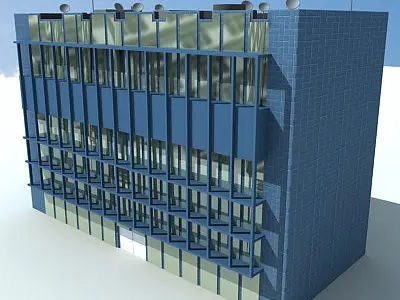 Blue Brick Building 47 3D model