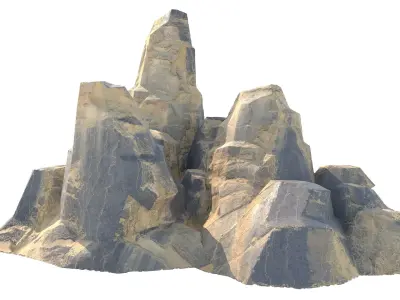 sand dune cliff  Low-poly 3D model