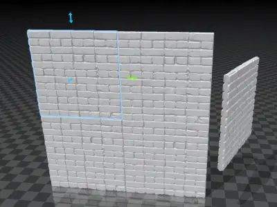 Old brick wall with corner version 3D print model