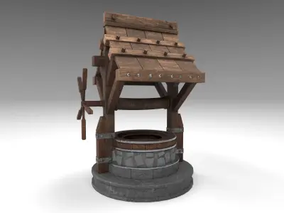 Gaming Low poly Well model  Low-poly 3D model