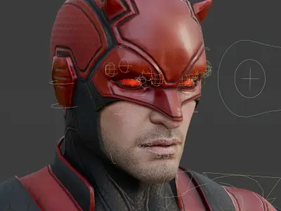 Daredevil 3D Model Born Again Fully Rigged Blender OBJ FBX Low-poly 3D model