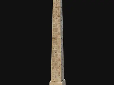 ANCIENT MONUMENTS COLUMN STATUE DESERT EGYPT TOWER COLLECTION Low-poly 3D model
