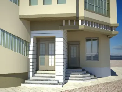 Modern Villa A136  3D Renders  DWG CAD Plan 3D model