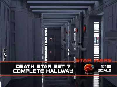 Set 7 - Death Star Hallway 1-18 scale Hasbro Kenner 3D Model Pack