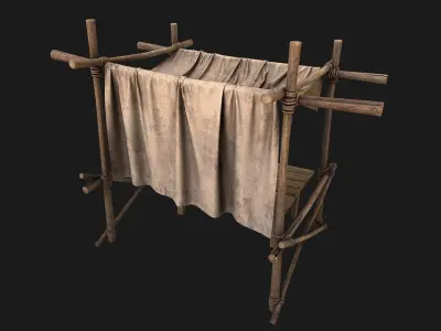 Market Stall Cotton  Low-poly 3D model