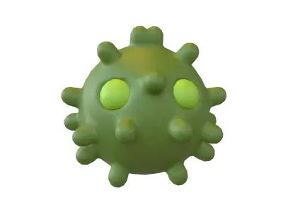 Virus Character v1 001 Low-poly 3D model