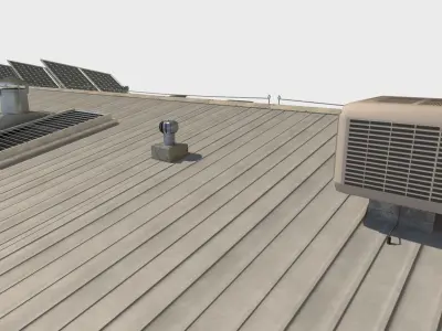 Industrial Roof elements 3d Model AR VR gameready  Low-poly 3D model