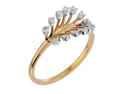Light Minimalist Diamond Ring 3D print model 35