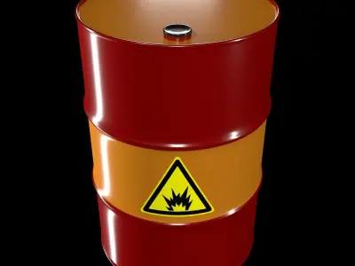 Clean Orange Barrel Low-poly 3D model