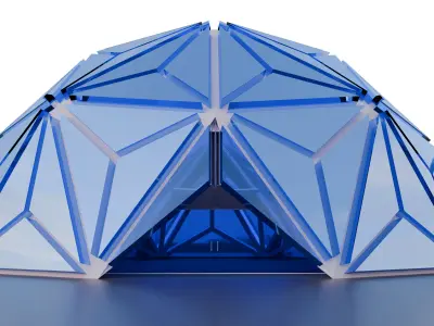 Glass Pyramid Glass Office 3D model