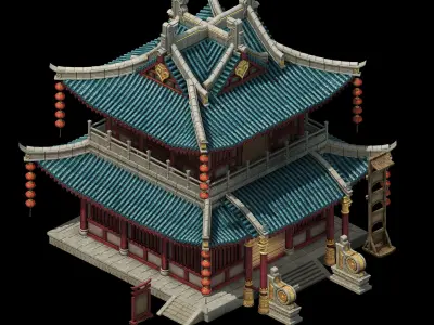 Game Building - Inn - Hotel 01 3D model