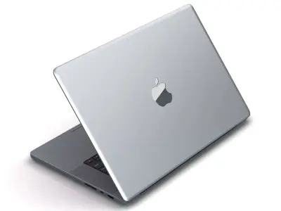 Apple MacBook Pro 16 inch 2021 Space Gray and Silver Low-poly 3D model