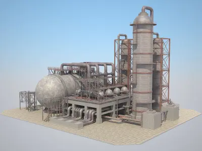 Industrial Oil Refinery 06 Low-poly 3D model