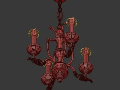 Florence 4 Light Mini Chandelier 3D model