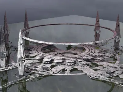 The Wraith hive Deepsea facility ground Low-poly 3D model