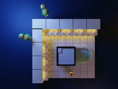 Kaabah Lowpoly Isometric Low-poly 3D model