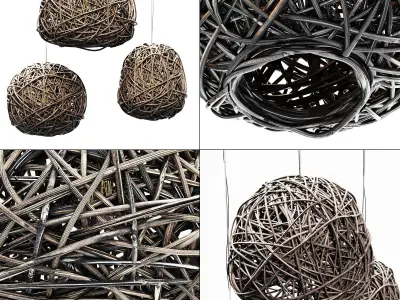 Lamp Rattan sphere hive n2 3D model