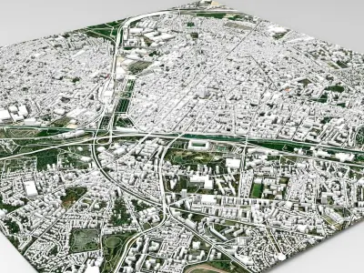 Cityscape Reims France 3D model