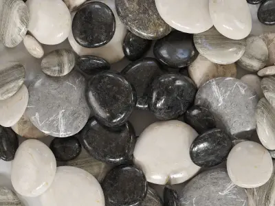 Sea stones for spa Low-poly 3D model