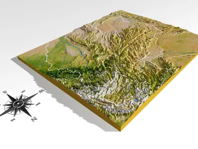 Afghanistan High Resolution 3D Relief Maps 3D model