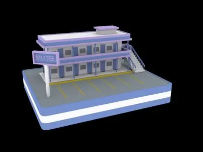 Hotels low poly pack Low-poly 3D model