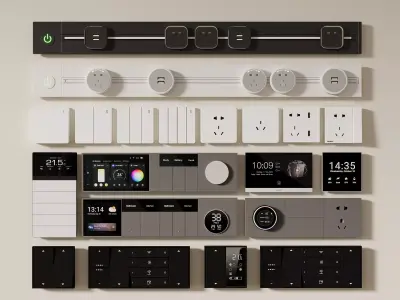 Lighting panel charging socket 3D model 3D model
