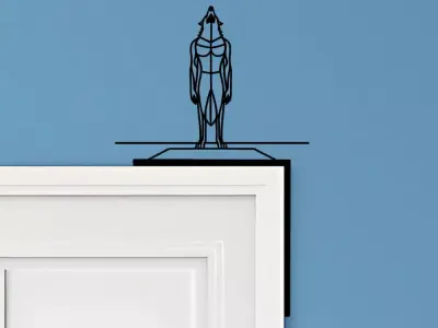 Wolf Door Corner Decor 3D print model 5