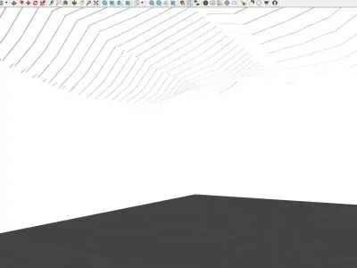 Minimal Monochrome Wavy Ceiling Exhibition Hall 3D model