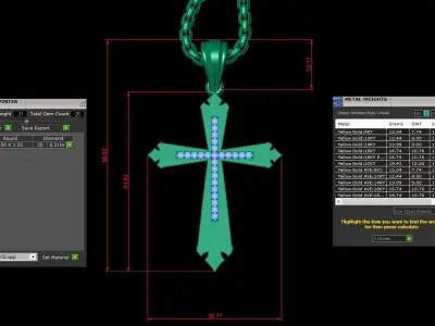 Cross Light Gold 3CP057 3DM STL 3D model
