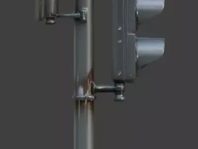 Industrial Traffic Signal System 3D Model Low-poly 3D model