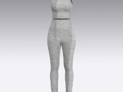 two pieces  blouse and pant  glitter  Low-poly 3D model