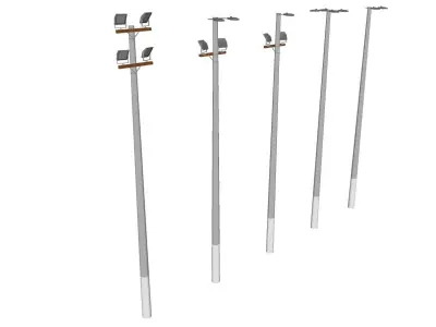 Concrete Lamp Post - Light Pole - Street Light - Group 07 3D model