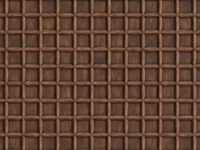 Traditional Coffered Wood Ceiling Panels PBR Texture