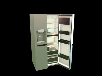 LG side by side Refrigerator Low-poly 3D model