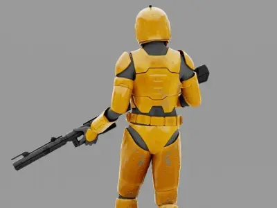 Clone Trooper   rigged character 3D model