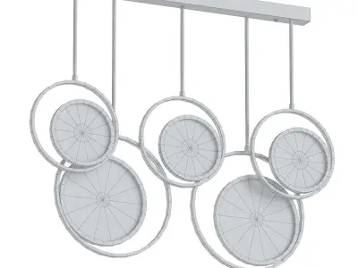 Caleo chandelier with four circles hanging from it 3D model